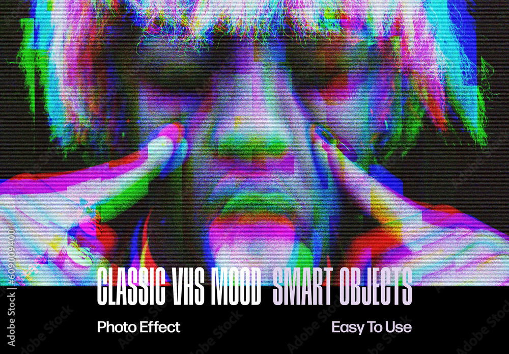 Old VHS Photo Effect Mockup